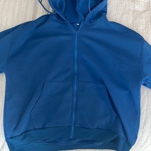 SHEIN zip up drawstring thermal lined hoodie